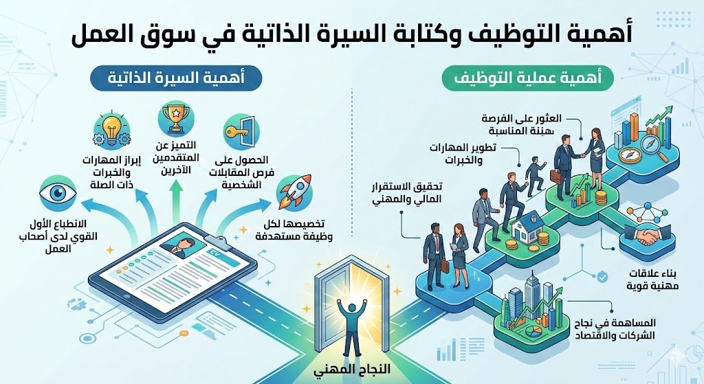 أهمية التوظيف وكتابة السيرة الذاتية في سوق العمل